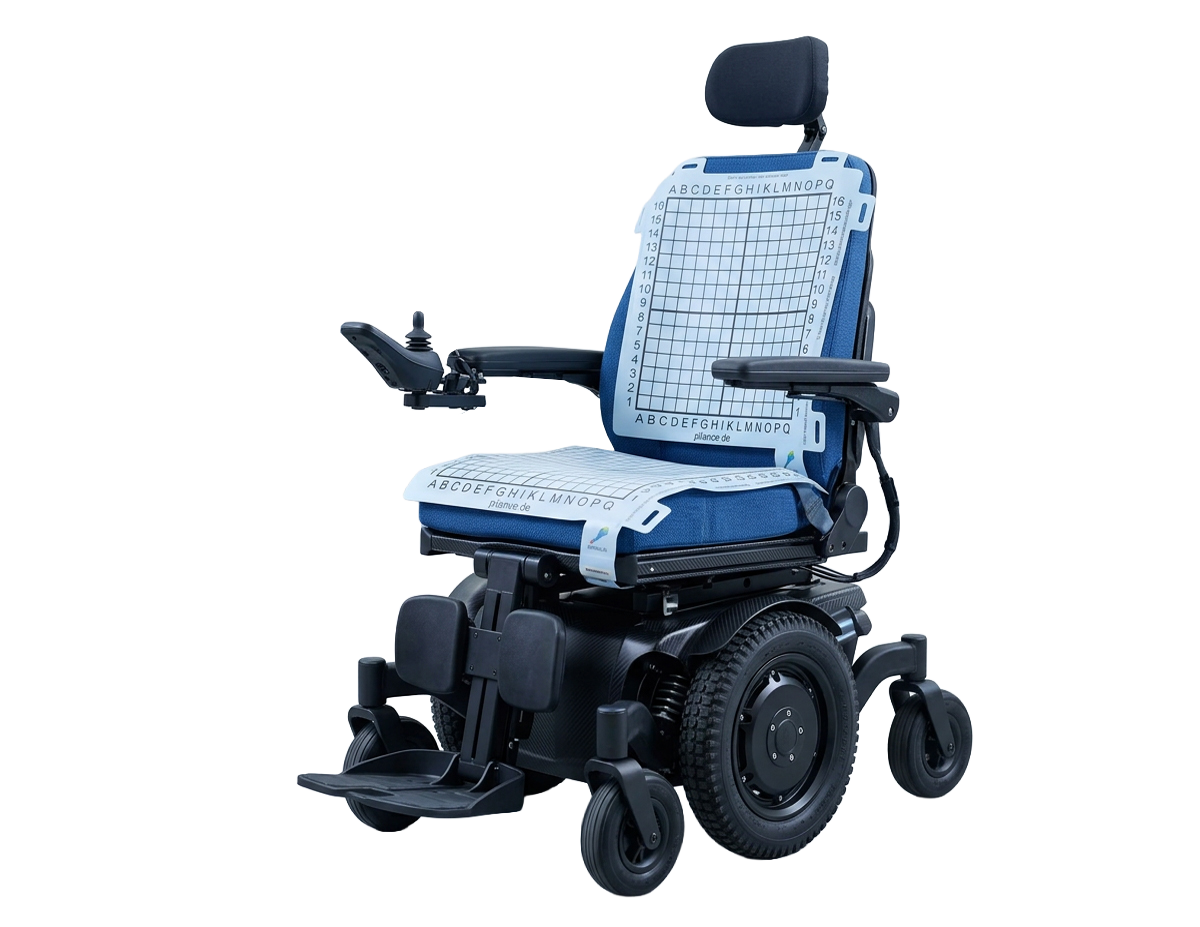 wheelchair with pliance sensor reading pressure data