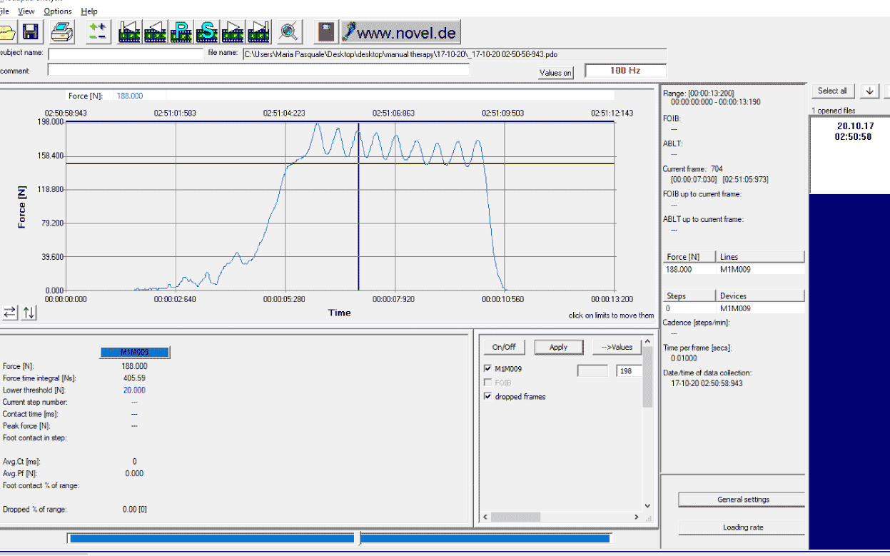 loadpad data output on computer screen